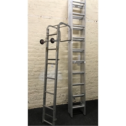 Abru Arrow 2.8m triple extending ladder, 2.83m closed - 7.19m extended and another small roof ladder