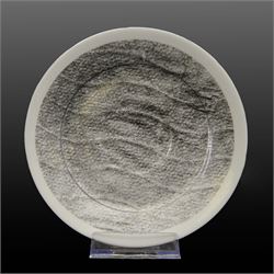 Alice Aldis (British 2002-); 'Toilet Paper Ornamentation - Collection One', hand-bound catalogue; together with three transfer-printed plates, largest D20cm 