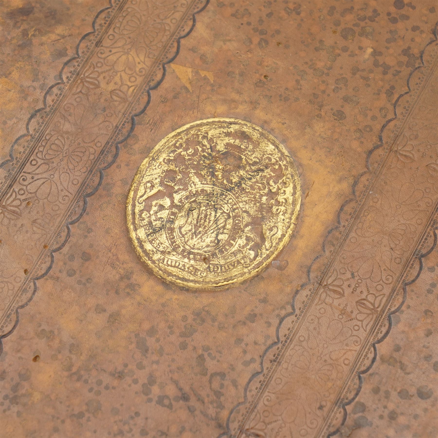 William Camden (British 1551-1623): 'Britannia: or a Chorographical Description of Great Britain and Ireland Together with the Adjacent Islands', complete first edition folio (41cm x 26cm), edited by Edmund Gibson, London: Printed by F. Collins for A. Swalle; and A. & J. Churchil, 1695, with engraved portrait of the author, fifty maps and nine engraved plates with text-illustrations, contemporary full panelled calf binding