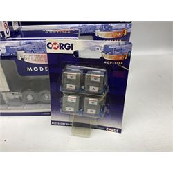 Corgi - limited edition Cafe Connection Albion Reiver Sheeted Platform lorry W.H. Malcolm Ltd Jungle Cafe No.CC11603; and seven Hauliers of Renown Modeller Series vehicles CC19910, 19911, 19912, 19913, 14100, 14000 & 13700 all boxed; together with two Modeller Accessory packs (10)