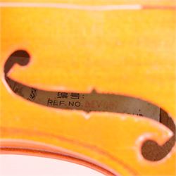 Chinese violin, in fitted case with bow, L