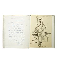 Charles Mozley 'State Funeral of Winston Churchill' sketch book 1965 with inscription together with original sketch and pasted in letter signed by Mozley and dated 1968, dust wrapper, not price clipped