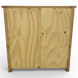 Contemporary pine open bookcase, fitted with two shelves