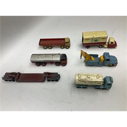 Budgie - five unboxed and playworn die-cast commercial vehicles comprising Scammell Scarab with BR Semi-Trailer, Volkswagen Pick-Up, Towing Tender & Breakdown Truck, Highwayman Transporter No.326 and Routeman Pneumajector No.322; Morestone G&E Wood open lorry and Petrol Tanker; nine early Lesney models; and small quantity of others by various makers