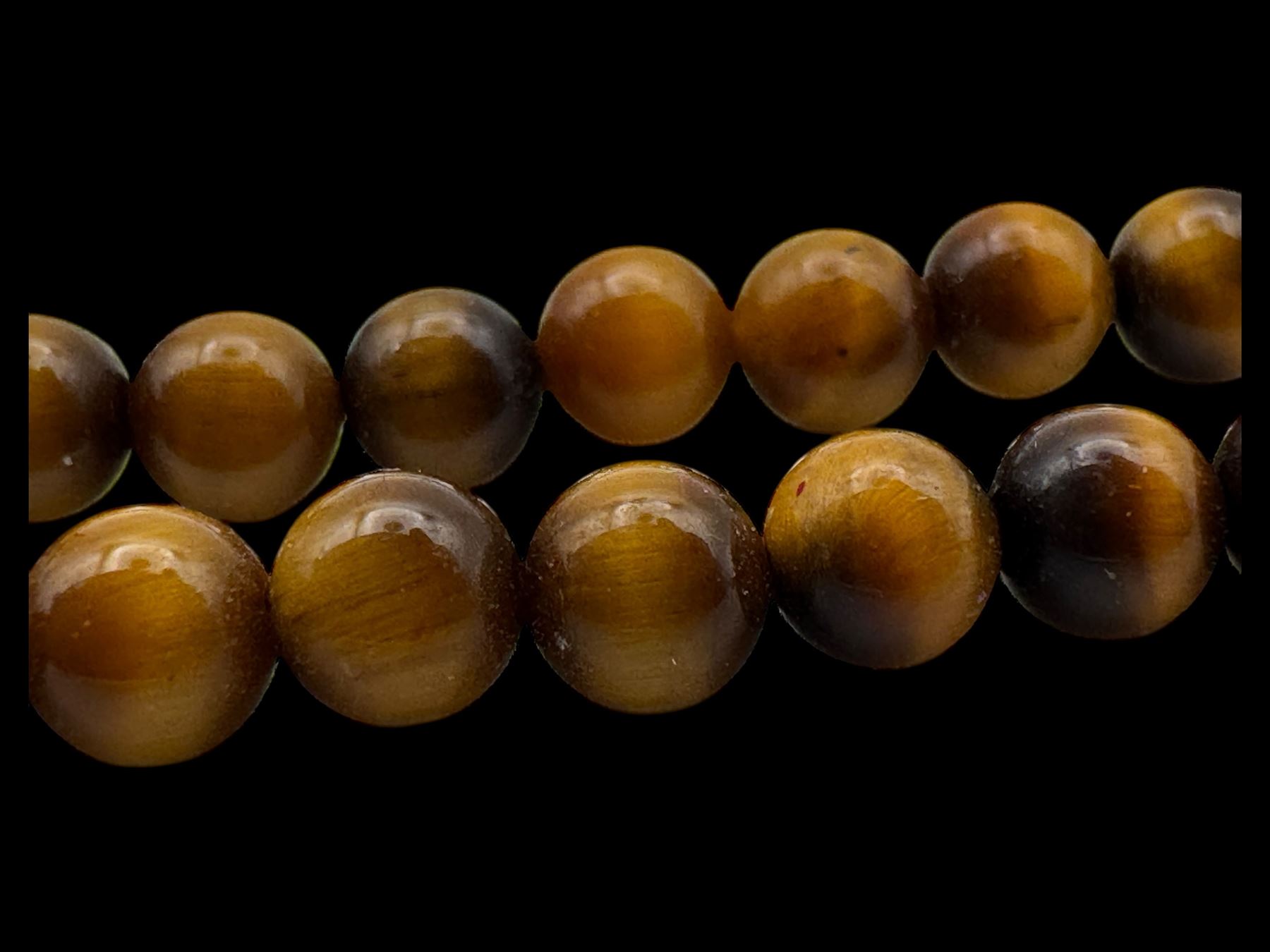 Pair of 9ct gold faux pearl screw back earrings, silver jewellery including brooch, ring and horseshoe charm and a collection of gemstone bead necklaces, two with 9ct gold clasps