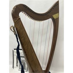 Contemporary 24 string Celtic or Irish Folk Harp with an Ash soundboard and 24 sharpening keys, with three music books, tutorial and DVD In a soft carrying case with tuning key 