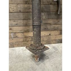 19th century cast iron water pump, lion crest with registration mark