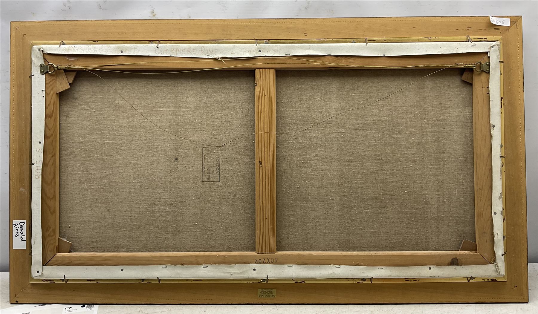 Donald Ayres (British 1936-): Huntsman and Hounds at 'Cuckmere River - Sussex', oil on canvas signed, titled verso 49cm x 99cm
Provenance: private collection, purchased Dee, Atkinson & Harrison 8th July 2005