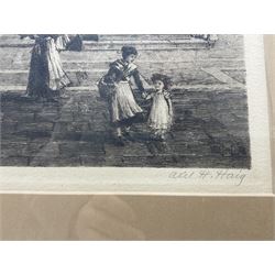 Axel Herman Haig (Swedish 1835-1921): 'Exterior of St Mark's - Venice', large etching signed in pencil, first and only state, titled on original label verso 58cm x 81cm. 