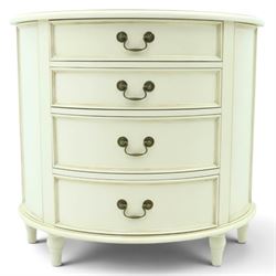 Laura Ashley - 'Clifton' demi-lune chest, fitted with four graduating bow-front drawers wi...