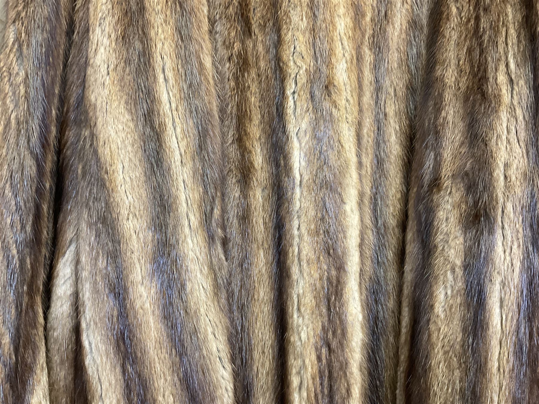 Full length ladies Musquash fur coat, lined, approx size medium / 10-12