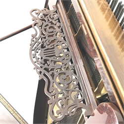 Steinway & Sons - Victorian rosewood cased grand piano, model 'O', iron framed and overstrung, serial no. '93958', circa. 1897, pierced scrolling music rest, turned and fluted supports with recessed castors, L187cm, W143cm, H99cm 