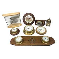 Assorted quartz and battery operated clocks and barometers, for parts and repairs 