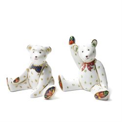 Collection of Royal Crown Derby paperweights, comprising Yorkshire Rose 'Father Tortoise' with gold stopper, boxed, Baby Rowsley Rabbit Exclusive for Sinclairs, with gold stopper, boxed, and three miniature bears (5)