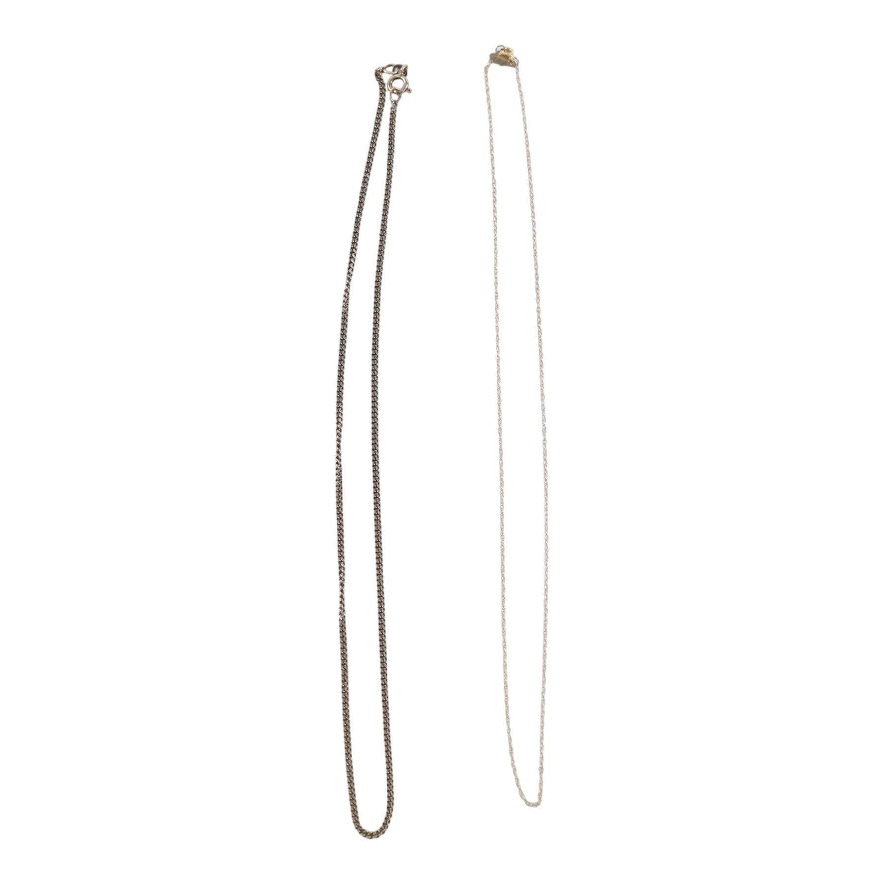 Two 9ct gold necklace chains, both hallmarked