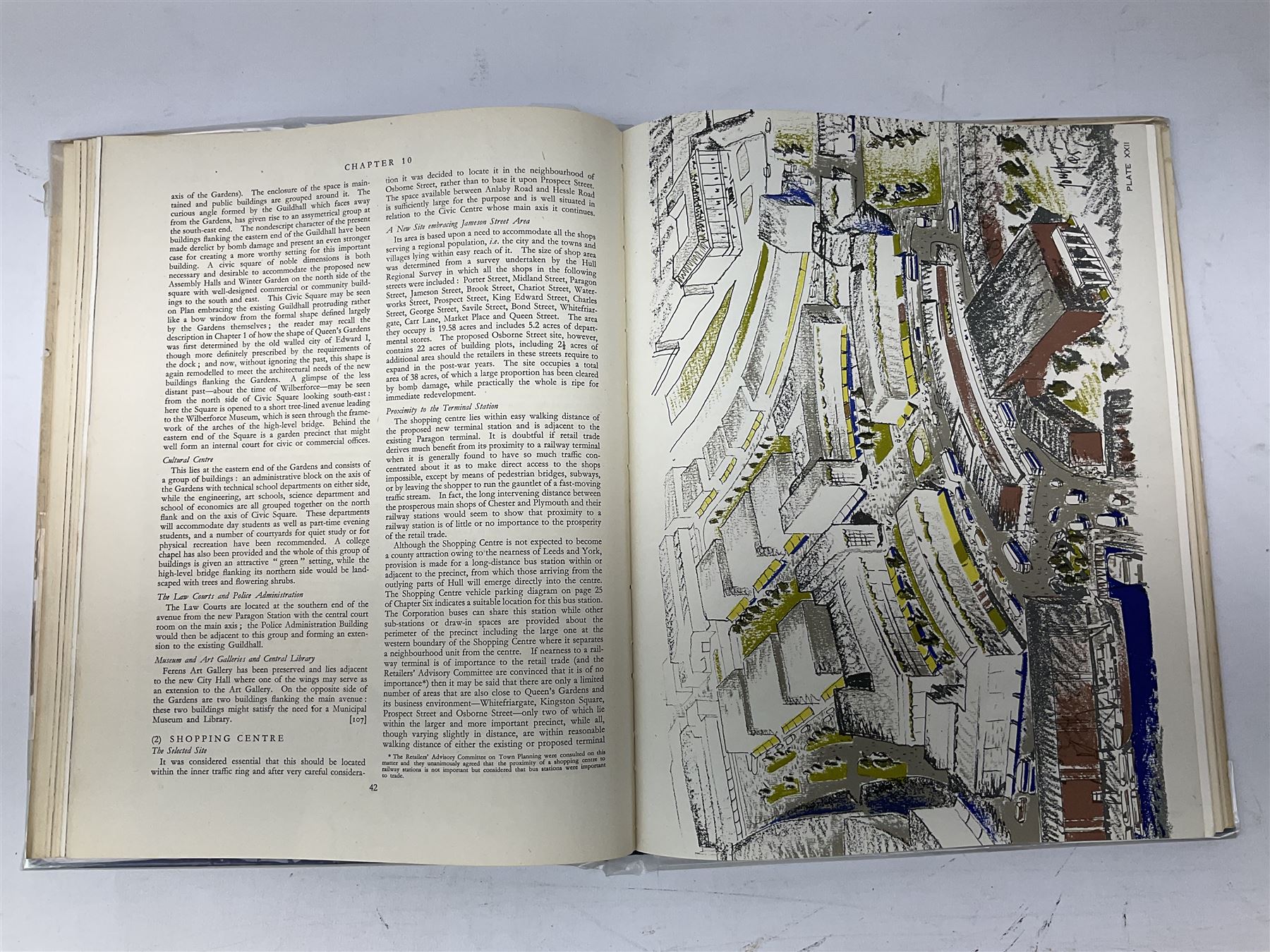 Lutyens & Abercrombie: A Plan for the City and County of Kingston upon Hull. 1945 with dustjacket; disbound copy of Sketches of Beverley and the Neighbourhood Ndc1882; and Jackson's Handbook for Tourists in Yorkshire and the Complete History of the County. 1891 (3)
