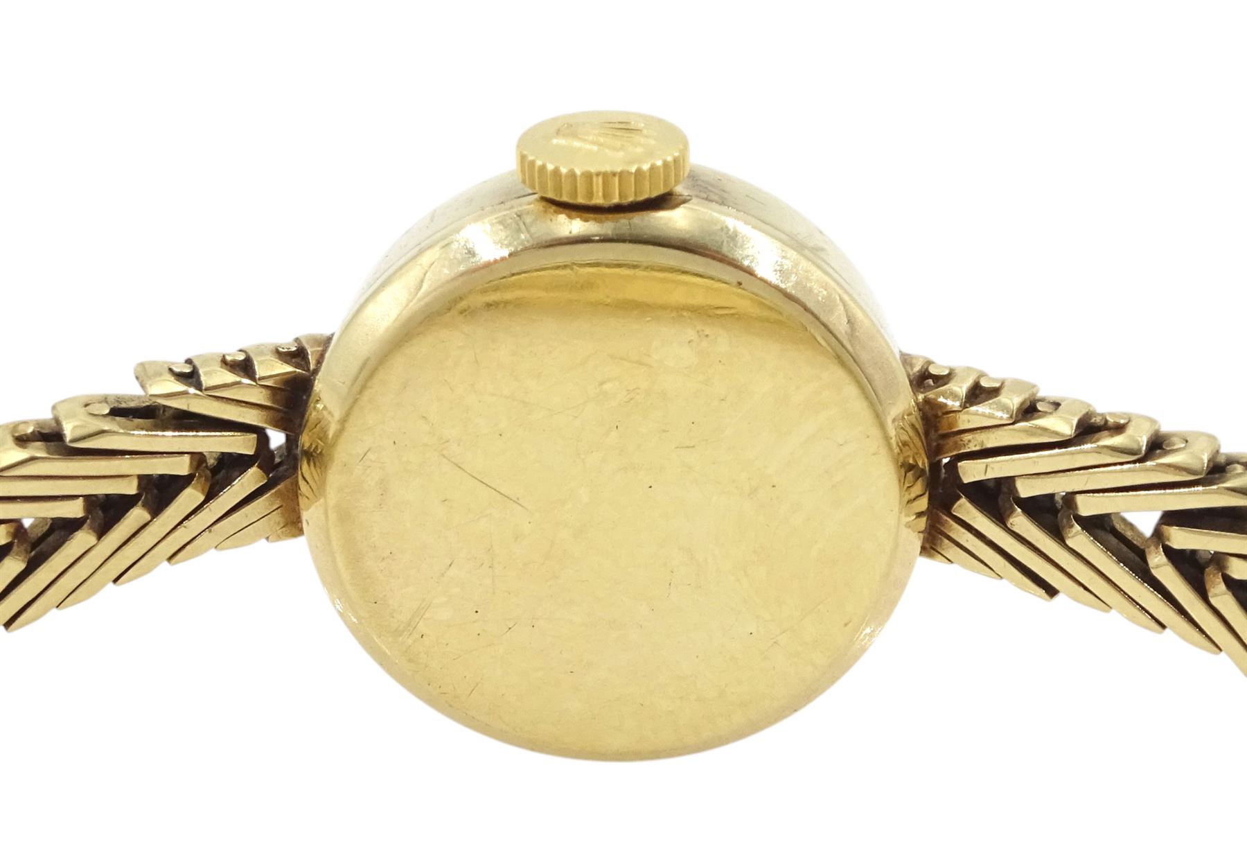 Rolex Precision ladies 9ct gold manual wind wristwatch, Birmingham 1964, on integral 9ct gold bracelet, hallmarked