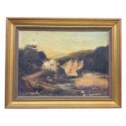 English School (19th century): Scalby Mill Scarborough, oil on canvas unsigned 27cm x 37cm