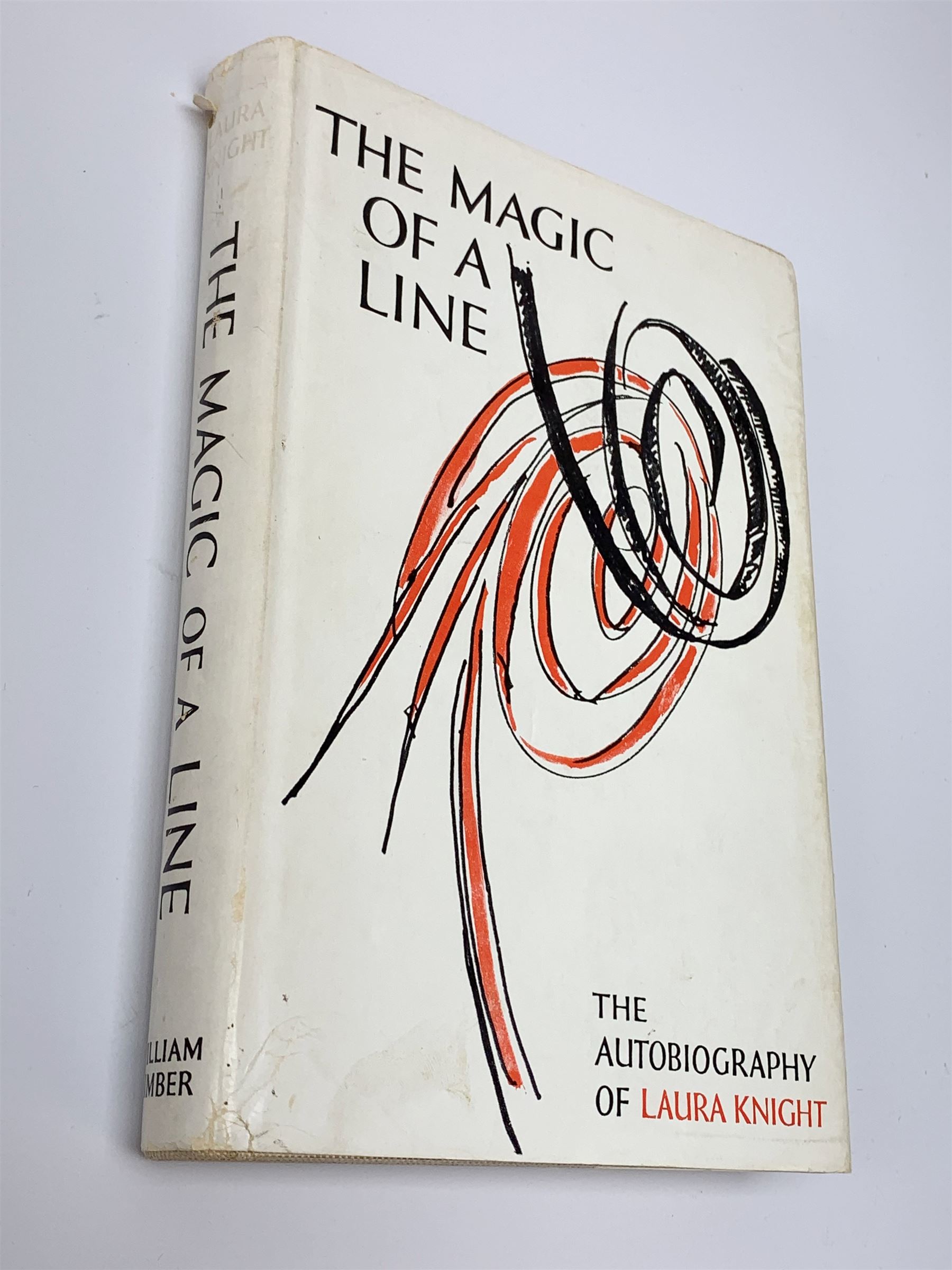 Laura Knight, The Magic of a Line, The Autobiography of Laura Knight, 1965, William Kimber, London, signed in black pen by Laura Knight, together with a postcard signed Laura K. 
