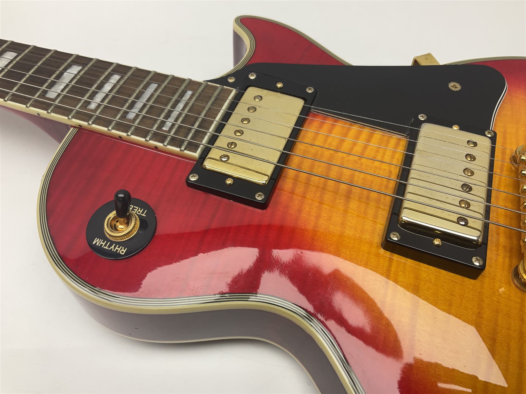 Epiphone Gibson Les Paul electric guitar c2004 with red sunburst finish, serial no.U02030418; L100cm; in fitted hard case