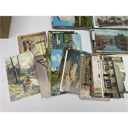 Edwardian and later postcards including shipping, greetings, British topography, Yorkshire and Lincolnshire with some real photographic, novelty pull-out, actresses etc