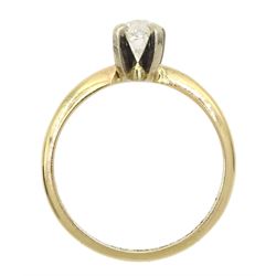 Gold single stone 'Crown of Light' diamond ring by Diamonds International, stamped 14K, diamond approx 0.50 carat