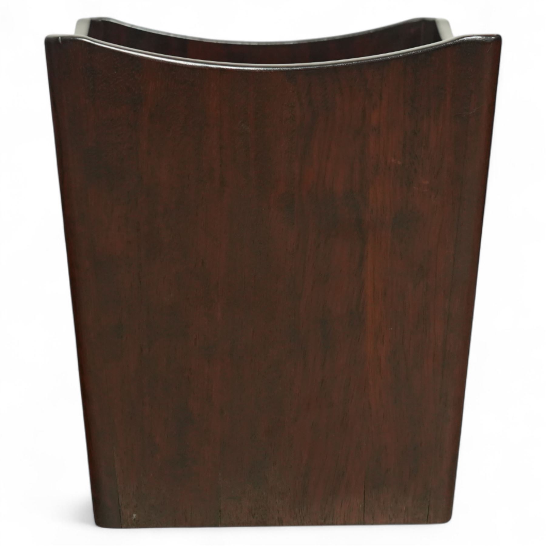 Dyrlund -  contemporary Santos rosewood square paper bin, with concave flared rim