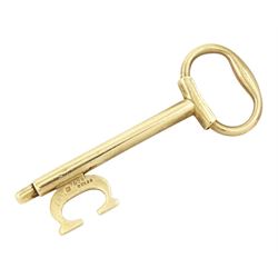 Cartier 9ct gold key pendant, London 1978