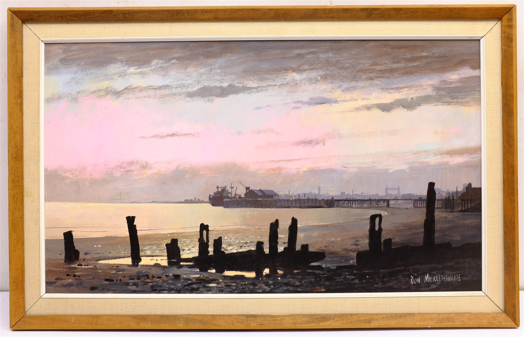 Don Micklethwaite (British 1936-): 'River Humber', acrylic on board signed, titled and dated July '83 on original receipt verso 34cm x 60cm