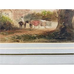 Joseph Newington Carter (British 1835-1871): Yorkshire Village Scene, watercolour signed 11cm x 17cm
