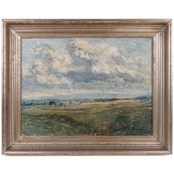 Stephen Denison (British 1909-1965): 'Kirkby Malzeard - Yorkshire', oil on canvas signed and dated '49, titled verso 44.5cm x 60cm
Provenance: purchased Bonhams 18th Nov 2003, Yorkshire Pictures, Lot 153.