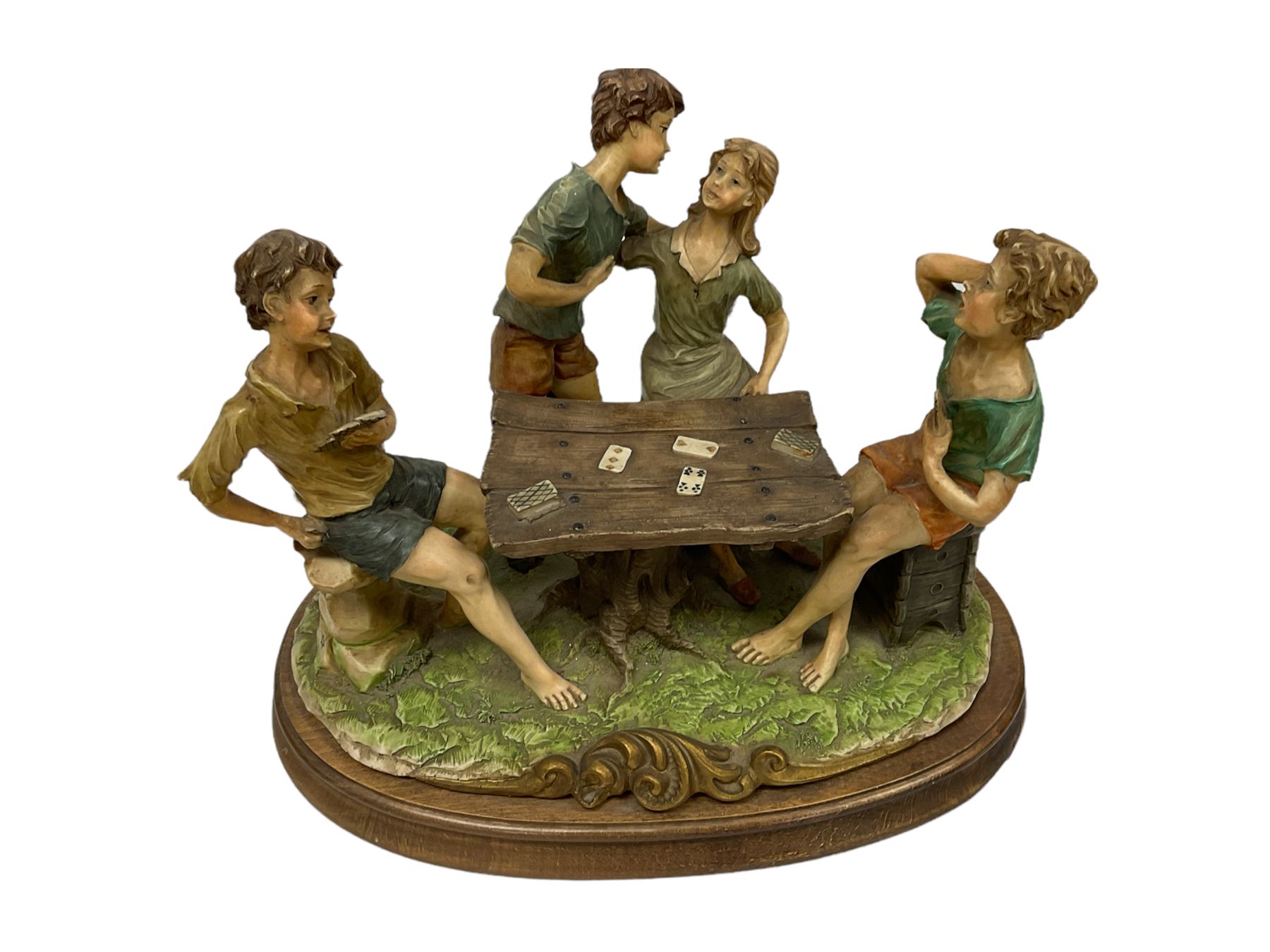 Capodimonte style figure group 'The Card Players'