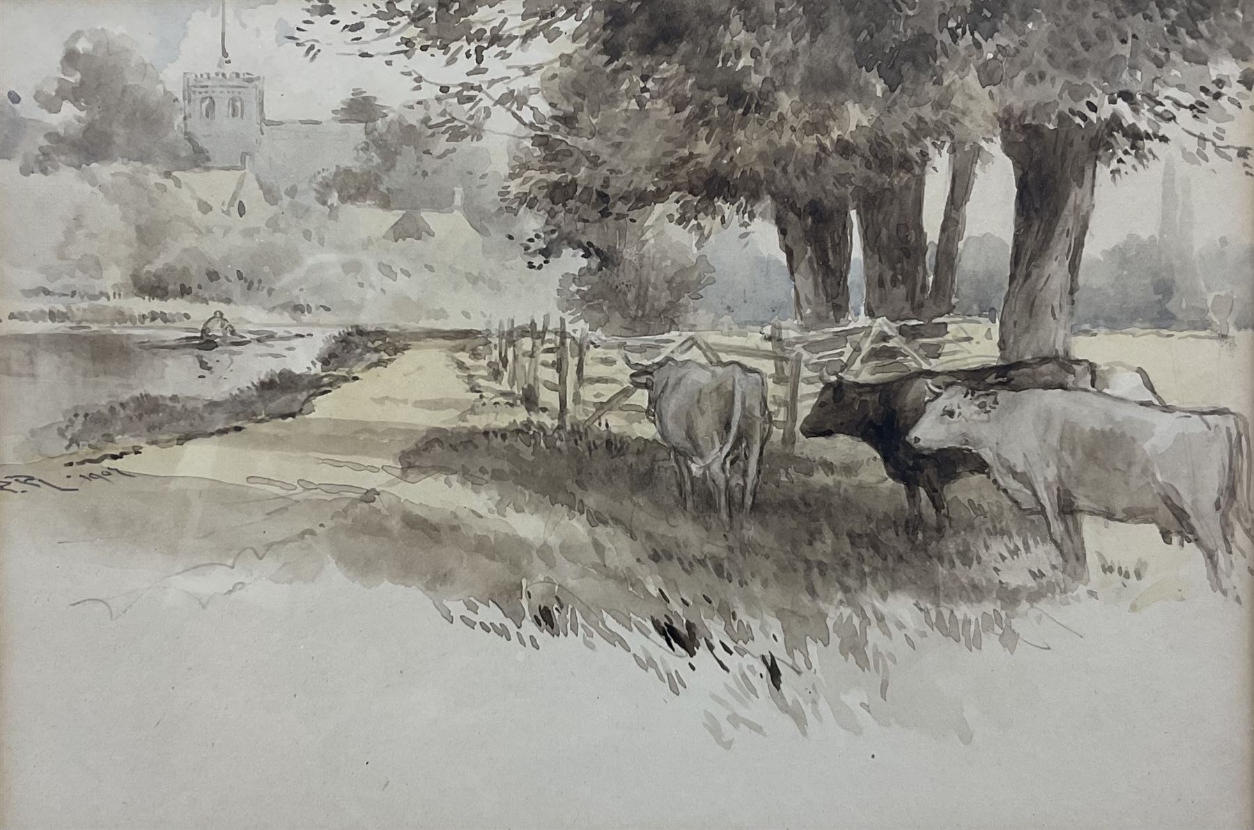 Percy Robertson (British 1868-1934): 'Thames Near Oxford', watercolour unsigned, labelled verso 13cm x 19cm 