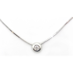  18ct white gold diamond set pendant necklace stamped 750  