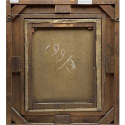 Robert Jobling (Staithes Group 1841-1923): Fisher Girl standing on the Lookout Staithes, oil on canvas signed 60cm x 50cm