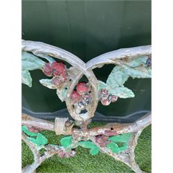 Cast iron garden bench ends, decorated with berries and foliage  - THIS LOT IS TO BE COLLECTED BY APPOINTMENT FROM DUGGLEBY STORAGE, GREAT HILL, EASTFIELD, SCARBOROUGH, YO11 3TX