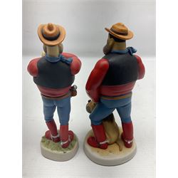 Eleven Robert Harrop figures from the Beano Dandy collection, comprising One Man & His Dawg BDS08, Picnic Desperate Dan BDS04, Fatty BD07, Desperate Dan BD03, Roger the Dodger BD20, Dennis the Menace BD01, Beryl the Peril BD05, Minnie the Minx BD04, Surfing BP03, two Spotty BD16, together with a Genuine Beano Ware lidded box (12)