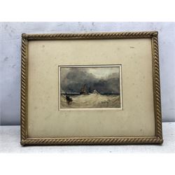 Anthony Vandyke Copley Fielding (British 1787-1855): Shipping in Rough Seas, watercolour heightened with white signed and dated 1806, 15cm x 22cm 