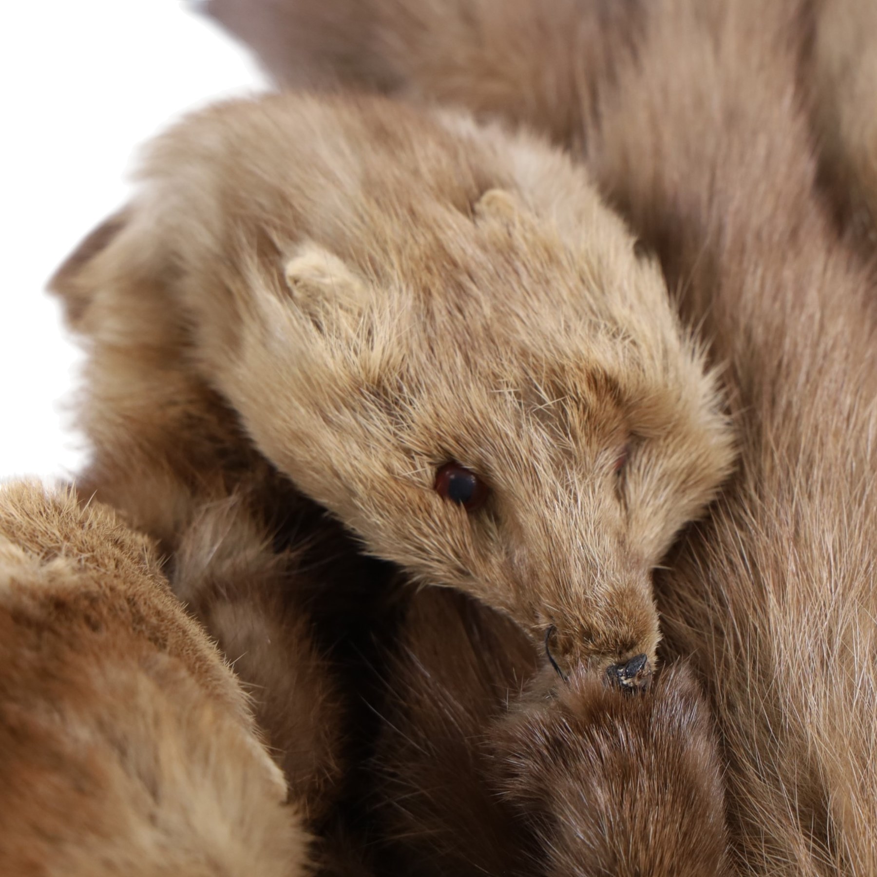 Marshall & Snelgrove three quarter length mink fur coat, together with mink hat, stole, shawl