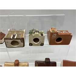 Twenty studio pottery figures of houses and cottages, comprising seventeen Mudlen End Studio Felsham Suffolk examples and two John Putman's Heritage Houses examples