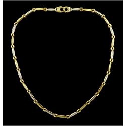 9ct gold oval and circular link necklace, hallmarked