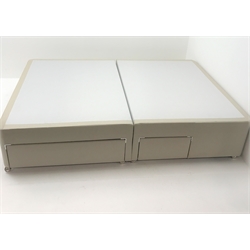 4’ 6” double divan bed base , two long and two long drawers, W135cm, H40cm, L192cm