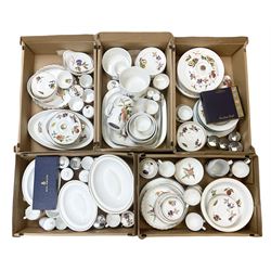 Royal Worcester Evesham and Evesham Vale tea and dinner wares, to include, three large covered tureens, coffee pot, eight tea cups and saucers, milk jug, two covered sucriers, boxed serving spoons etc, approx .130