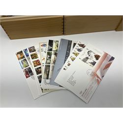 Coins and stamps, including The Royal Mint Great Britain 1970 coin set in plastic holder, 2006 'Brunel' coin cover containing two commemorative two pound coins, Alderney 2006 sterling silver proof five pounds, two 2007 five pound coins in card folders, two limited edition mint first class stamp sheets each comprised of ten first class stamps, various first day covers many with special postmarks housed in 'Royal Mail' boxes etc