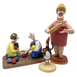 Wallace & Gromit - Limited edition Robert Harrop figure, Piella - A Matter Of Loaf & Death, WG08, together with two Coalport figures comprising Woolshop Encounter and Feathers Disguise, all with original boxes