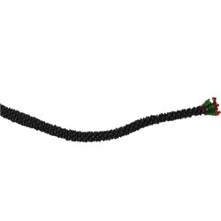 Turkish prisoner of war beadwork snake, worked with black, yellow, white and red glass beads L68cm