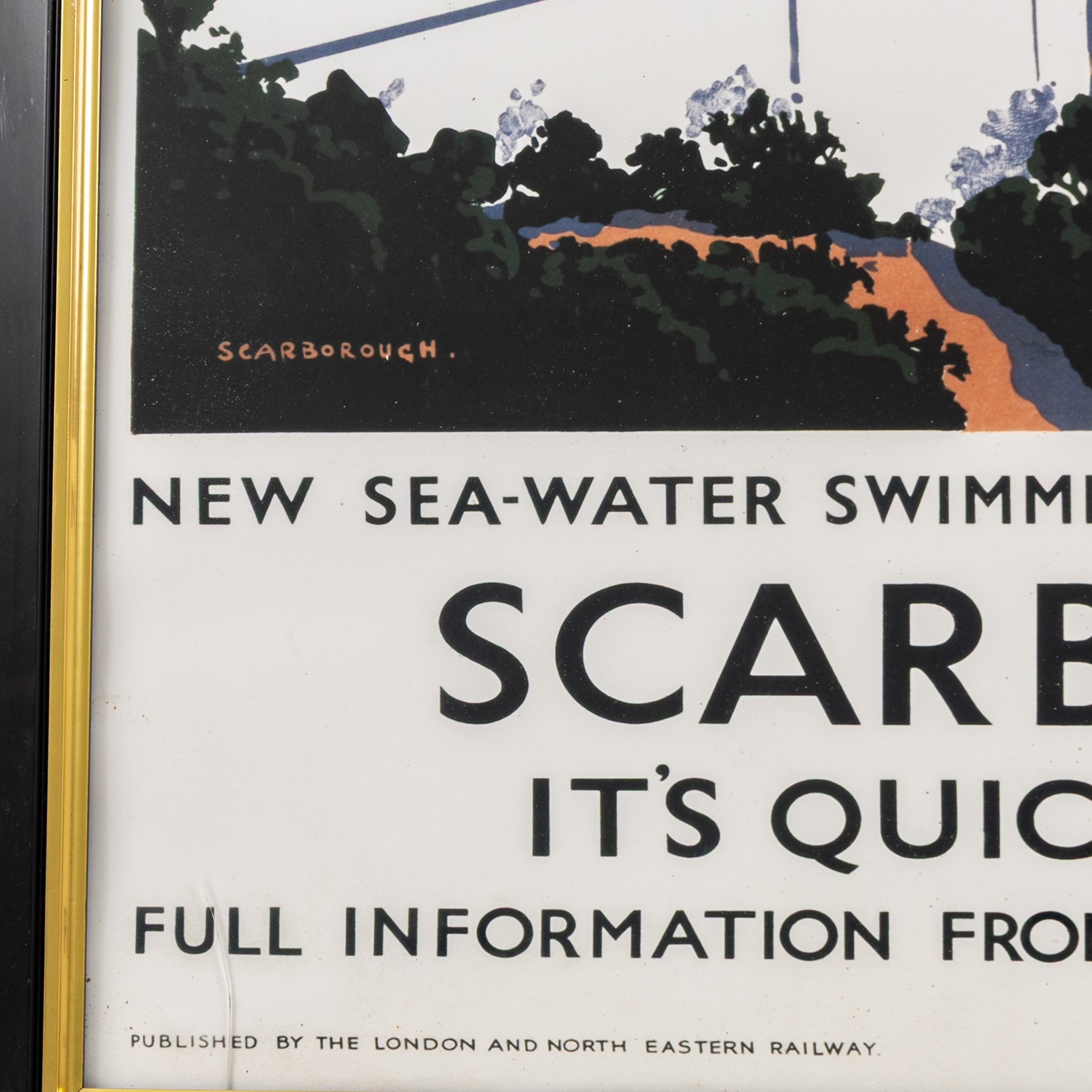 Two reproduction British Railway posters, comprising Yorkshire Coast and Scarborough examples, both framed, H100cm
