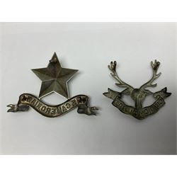 Thirteen Scottish metal Glengarry badges including Black Watch, Highland Regiment, Cameronians, Argyll & Sutherland, Seaforth Highlanders, Kings Scottish Own Borderers etc