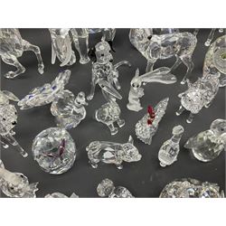 Swarovski Crystal animals, to include sheep, pigs, antelope, cockeral and hen, chicks, Pegasus, owls, giraffe, etc, together with Swarovski Crystal dancer, Isadora