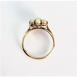 Gold pearl cluster ring hallmarked 9ct